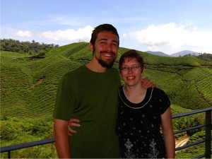 At the 'Boh' Tea Factory looking out over the plantation.