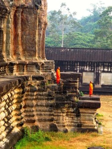 Monks at sunrise