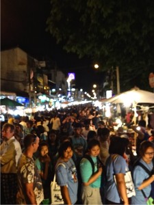 Crowds at the Sunday night market