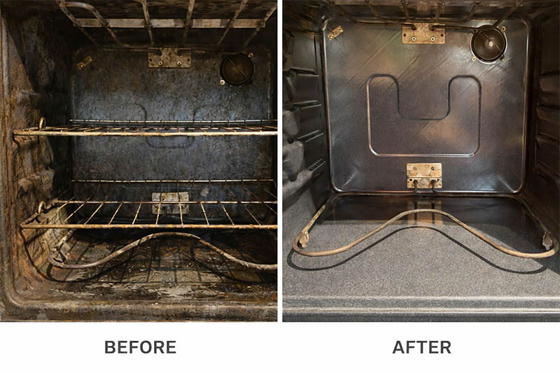Oven inside before after